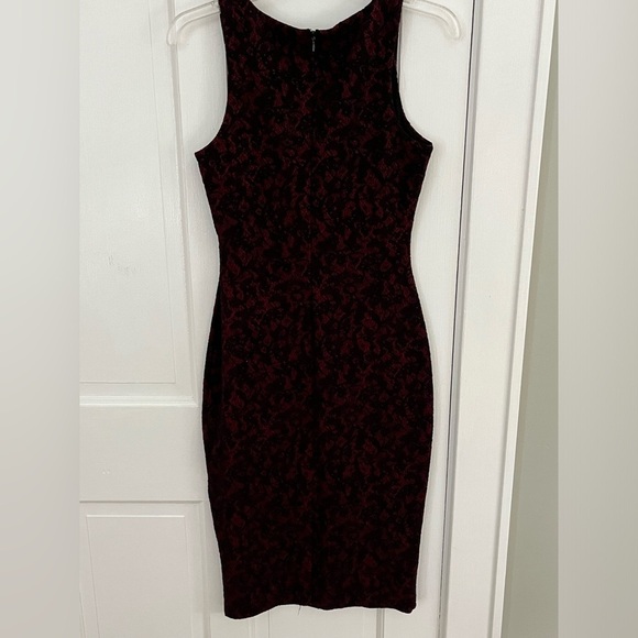 NWT MICHAEL KORS Lace Jacquard Dress Bodycon Size 2 Black Red Sexy Contemporary - Picture 7 of 15